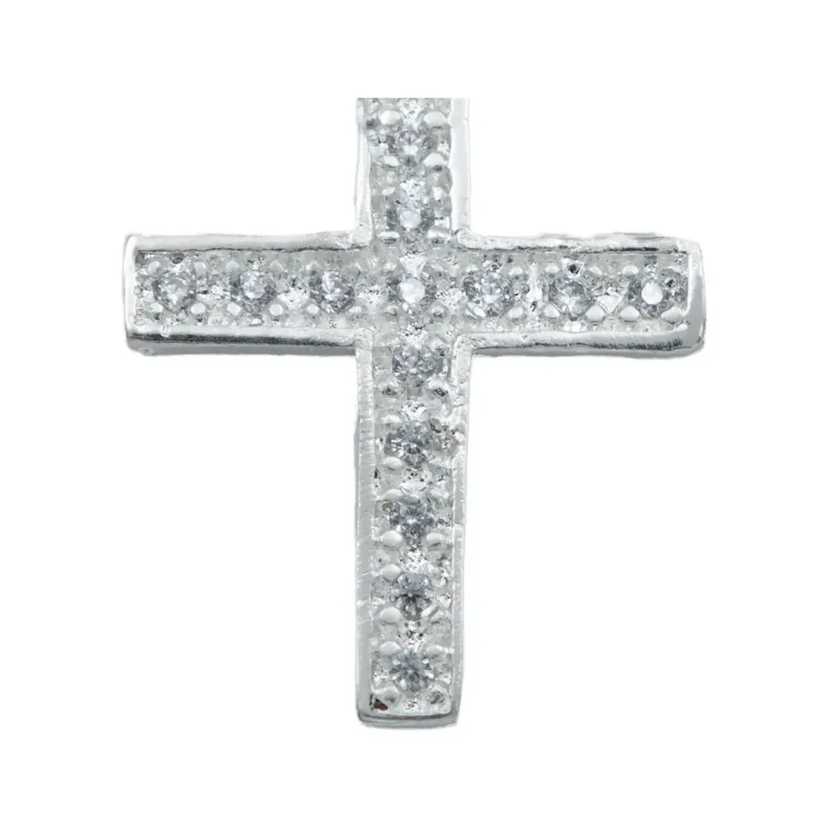 Dije Cruz Plata 925 para Hombre con Zirconia Blanca - Imagen 3