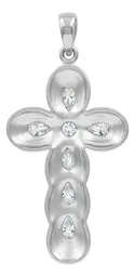 Dije Cruz Plata 925 Rodizada Zirconias Brillantes Unisex - Imagen 2