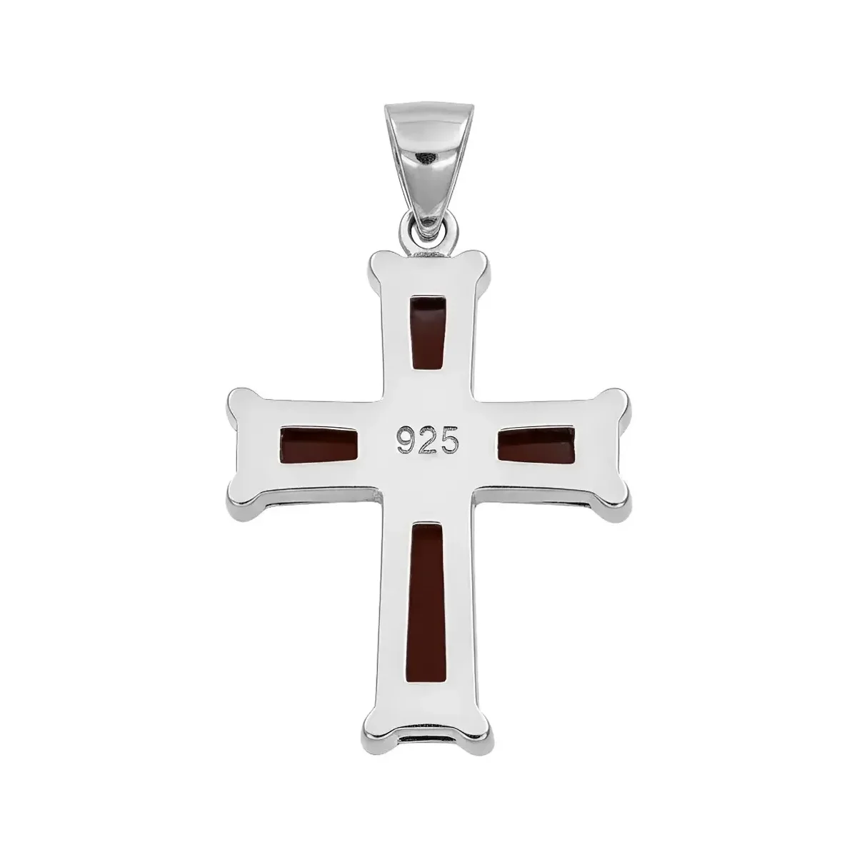 Dije Cruz Plata 925 Rodizada Zirconias Café Unisex - Imagen 2