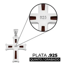 Dije Cruz Plata 925 Rodizada Zirconias Café Unisex - Imagen 3