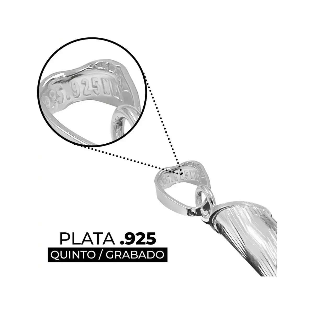 Dije Cruz Plata 925 Tubular Diamantada Diseño Zigzag - Imagen 3