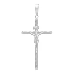 Dije Cruz Plata 925 Tubular Diamantada Unisex - Imagen 1