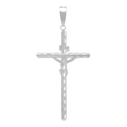 Dije Cruz Plata 925 Tubular Diamantada Unisex - Imagen 2