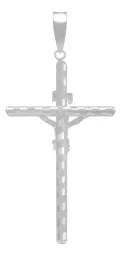 Dije Cruz Plata 925 Tubular Diamantada Unisex - Imagen 2