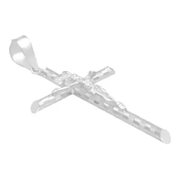 Dije Cruz Plata 925 Tubular Diamantada Unisex - Imagen 3
