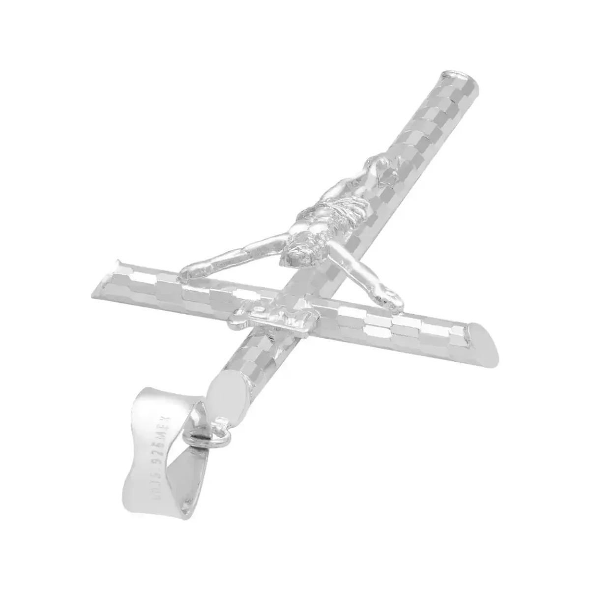 Dije Cruz Plata 925 Tubular Diamantada Unisex - Imagen 5