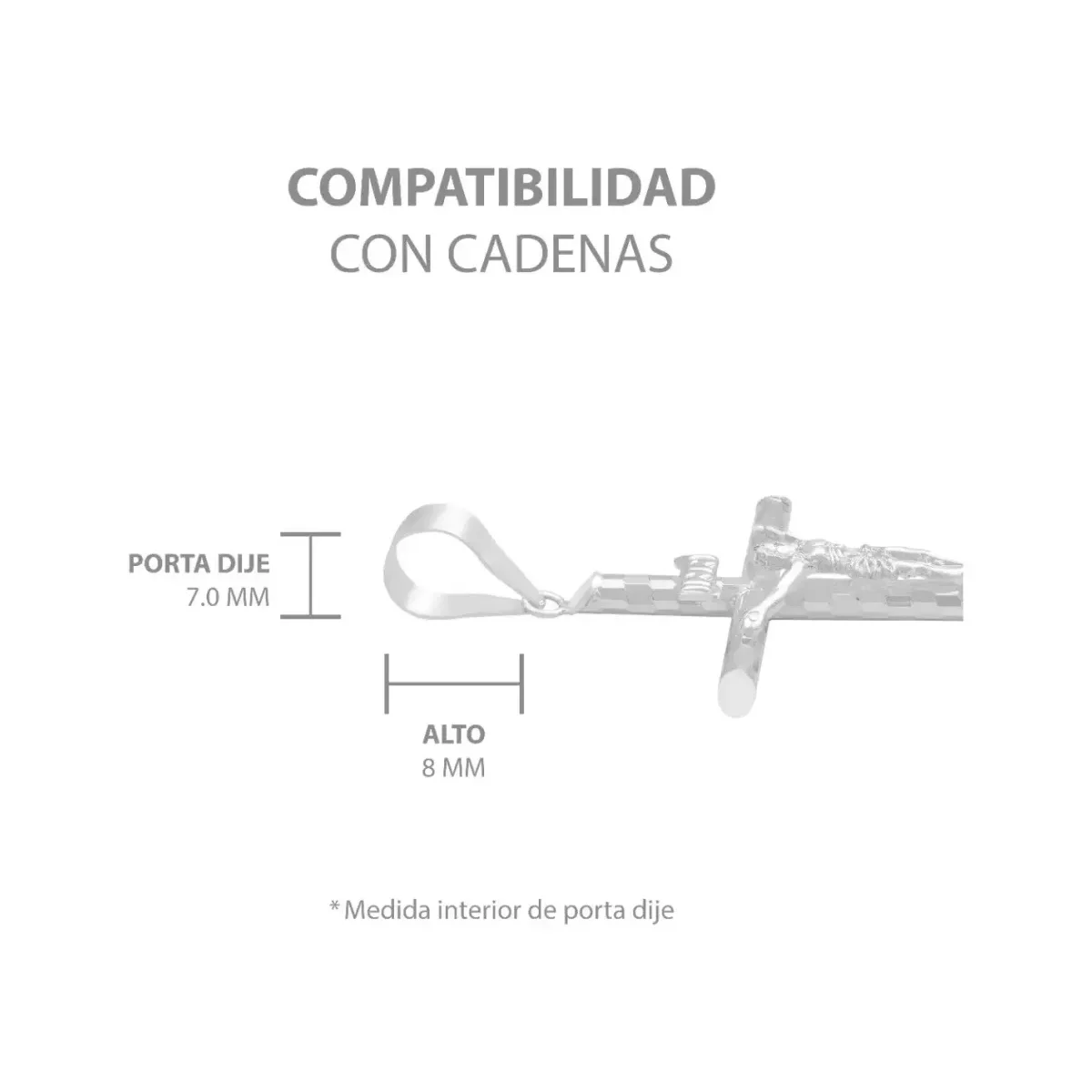 Dije Cruz Plata 925 Tubular Diamantada Unisex - Imagen 6