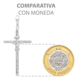 Dije Cruz Plata 925 Tubular Diamantada Unisex - Imagen 8