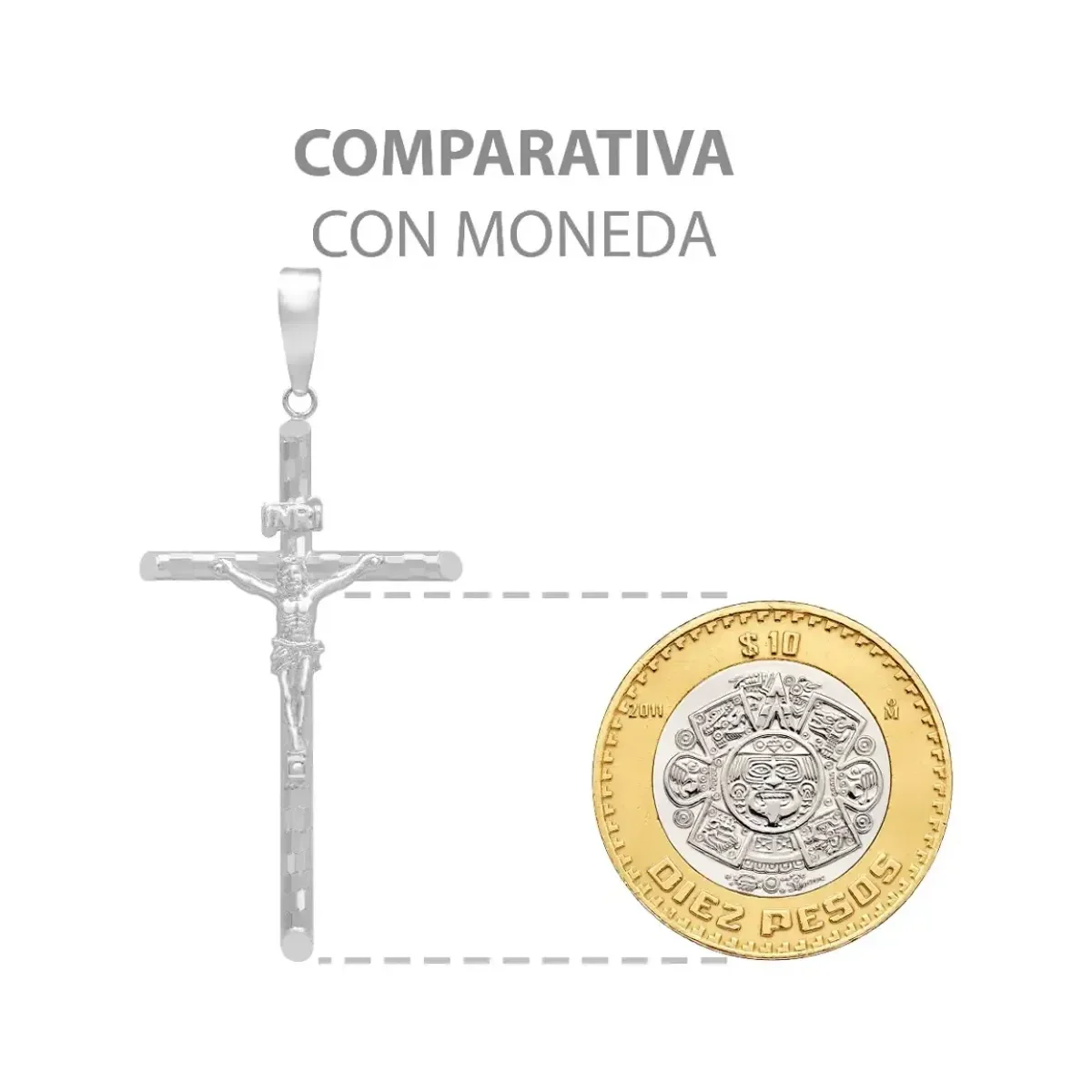 Dije Cruz Plata 925 Tubular Diamantada Unisex - Imagen 8