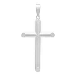 Dije Cruz Plata 925 Tubular Liso para Hombre - Imagen 1