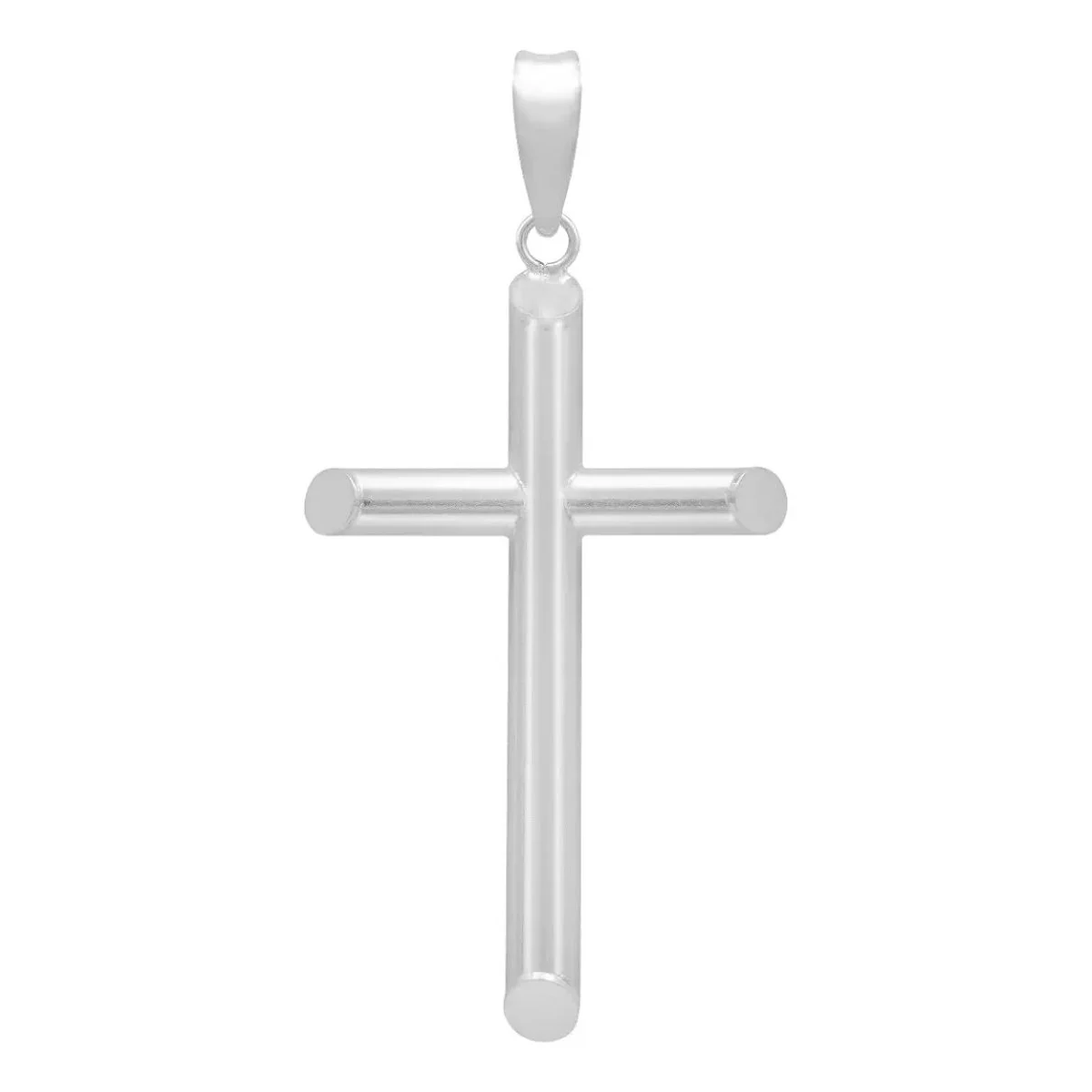 Dije Cruz Plata 925 tubular liso para hombre, accesorio masculino de diseño atemporal. Joyería moderna con significado y prot