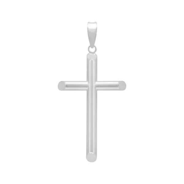 Dije Cruz Plata 925 Tubular Liso para Hombre - Imagen 1