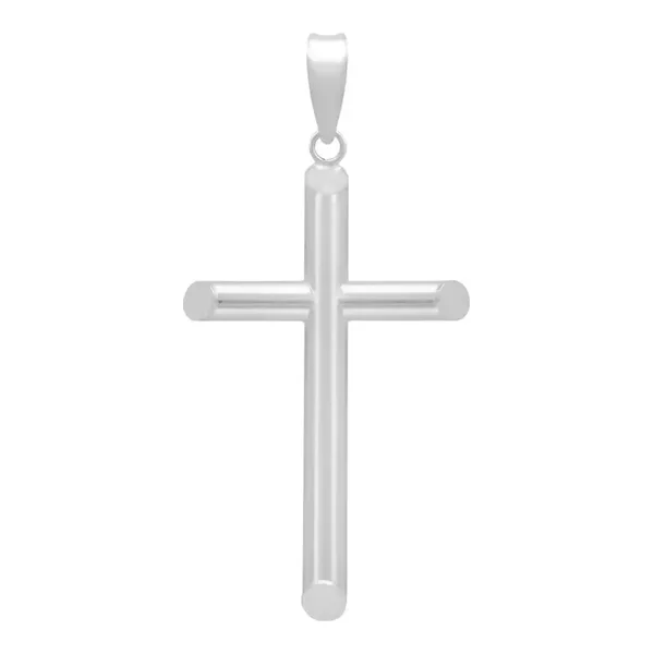 Dije Cruz Plata 925 Tubular Liso para Hombre - Imagen 1