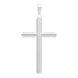 Dije Cruz Plata 925 Tubular Liso para Hombre - Imagen 2