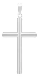 Dije Cruz Plata 925 Tubular Liso para Hombre - Imagen 2