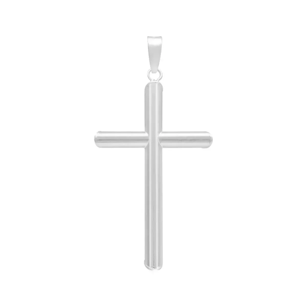 Dije Cruz Plata 925 Tubular Liso para Hombre - Imagen 2