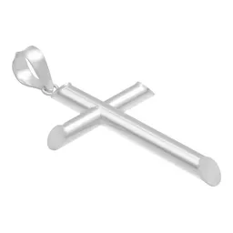 Dije Cruz Plata 925 Tubular Liso para Hombre - Imagen 3