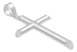 Dije Cruz Plata 925 Tubular Liso para Hombre - Imagen 3