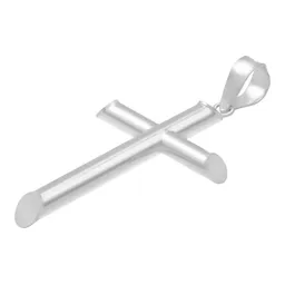 Dije Cruz Plata 925 Tubular Liso para Hombre - Imagen 4