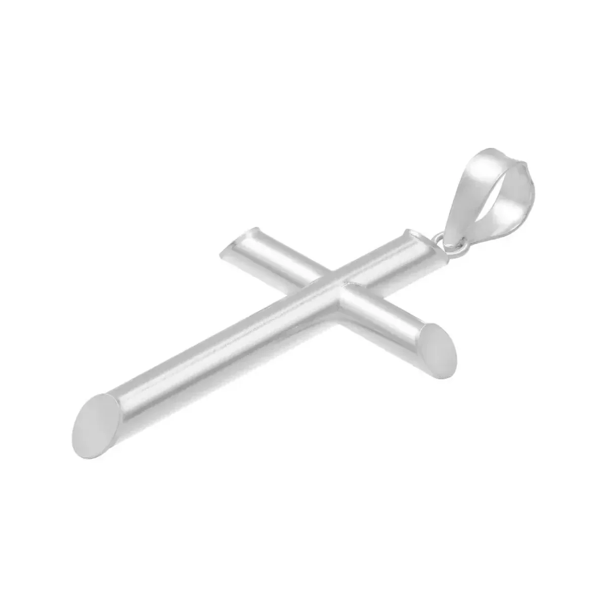 Dije Cruz Plata 925 Tubular Liso para Hombre - Imagen 4