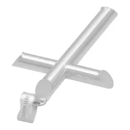 Dije Cruz Plata 925 Tubular Liso para Hombre - Imagen 5