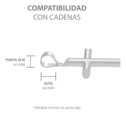 Dije Cruz Plata 925 Tubular Liso para Hombre - Imagen 6