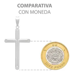 Dije Cruz Plata 925 Tubular Liso para Hombre - Imagen 8