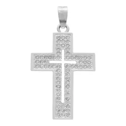 Dije Cruz Plata 925 Zirconia Brillante para Hombre - Imagen 1