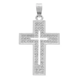 Dije Cruz Plata 925 Zirconia Brillante para Hombre - Imagen 1