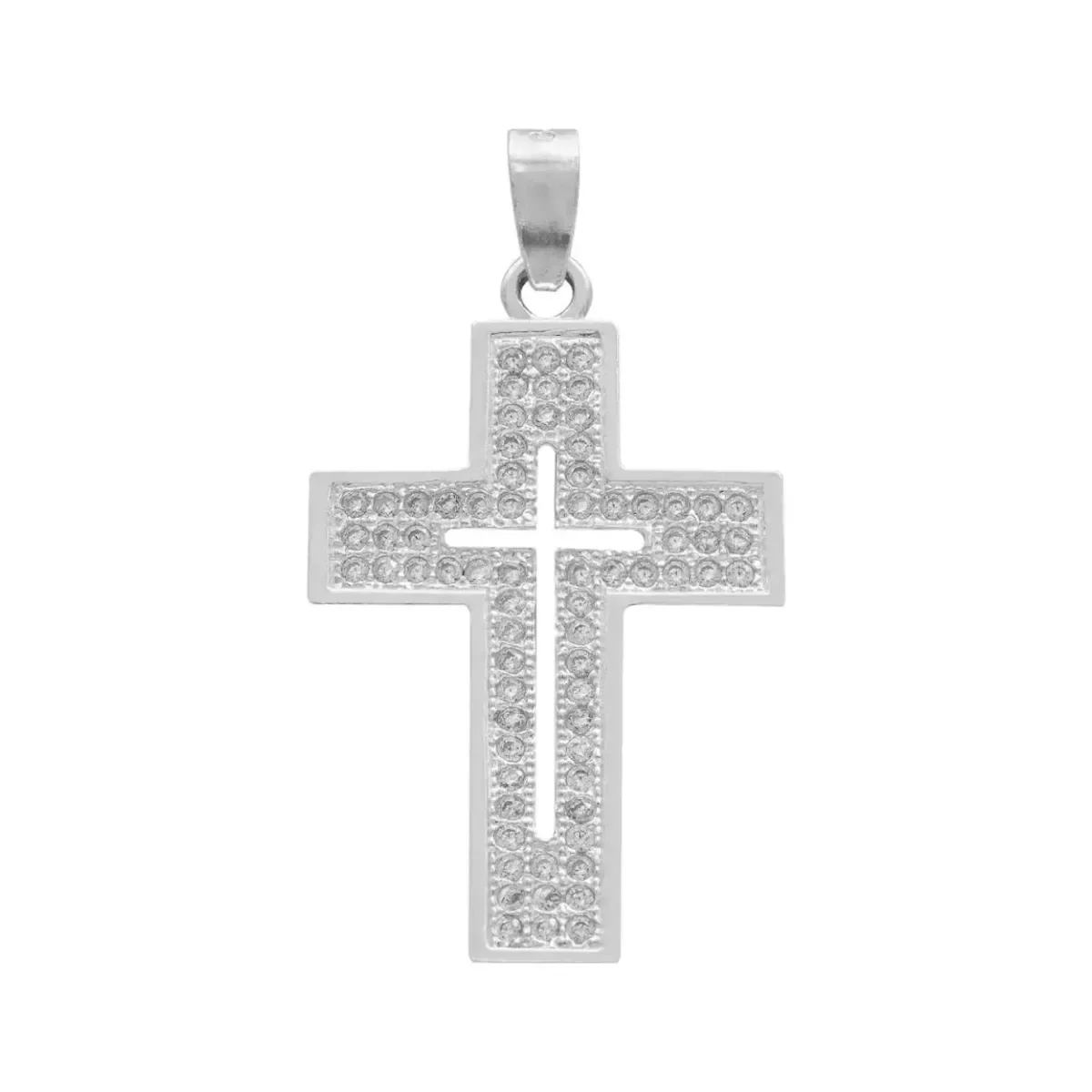 Dije Cruz Plata .925 para hombre, zirconia brillante. Joyería de plata con significado, diseño moderno y simbólico, ideal par