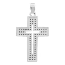 Dije Cruz Plata 925 Zirconia Brillante para Hombre - Imagen 2