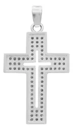 Dije Cruz Plata 925 Zirconia Brillante para Hombre - Imagen 2
