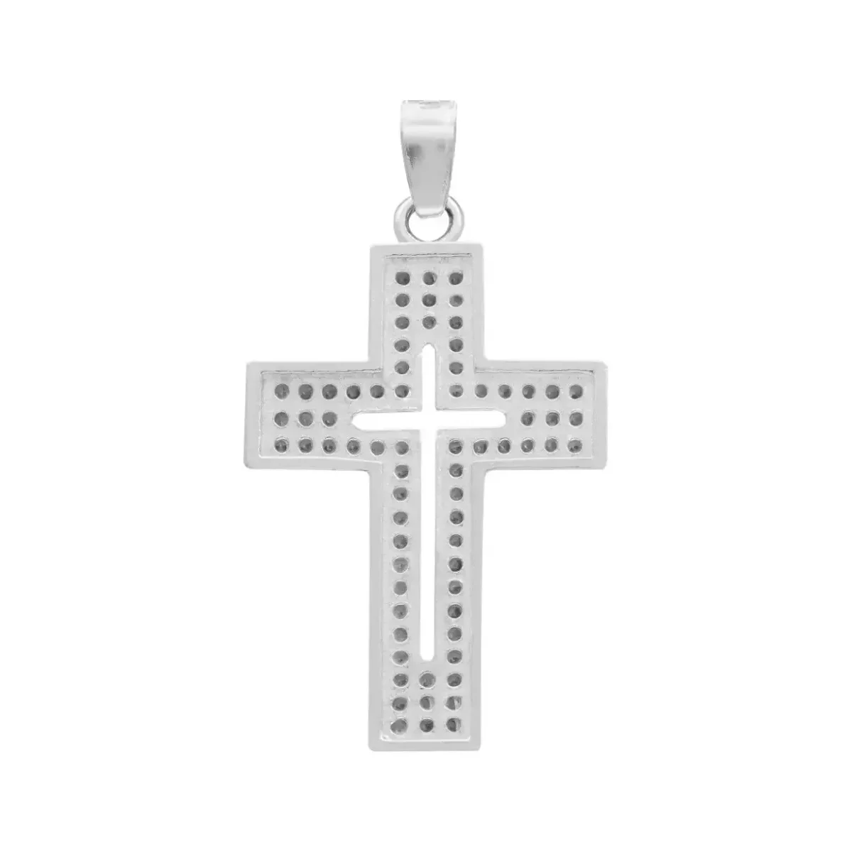 Dije Cruz Plata 925 Zirconia Brillante para Hombre - Imagen 2