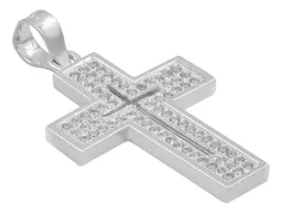 Dije Cruz Plata 925 Zirconia Brillante para Hombre - Imagen 3