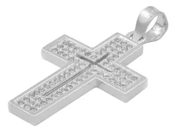 Dije Cruz Plata 925 Zirconia Brillante para Hombre - Imagen 4