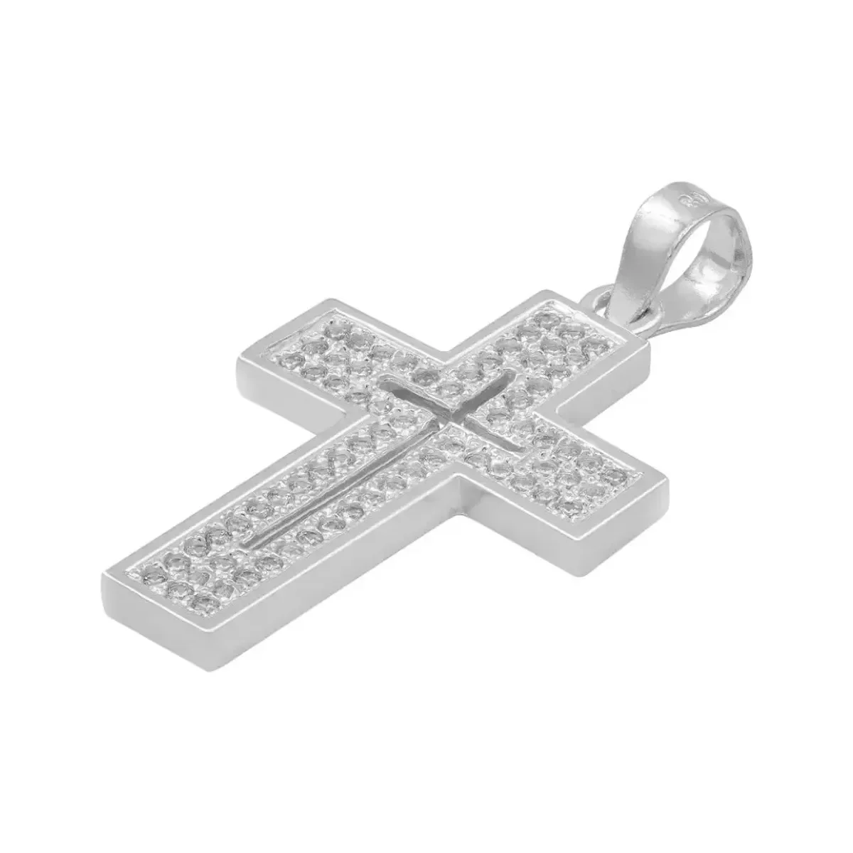 Dije Cruz Plata 925 Zirconia Brillante para Hombre - Imagen 4