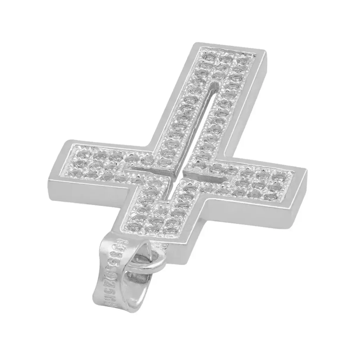 Dije Cruz Plata 925 Zirconia Brillante para Hombre - Imagen 5