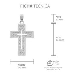 Dije Cruz Plata 925 Zirconia Brillante para Hombre - Imagen 7