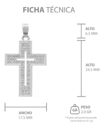 Dije Cruz Plata 925 Zirconia Brillante para Hombre - Imagen 7