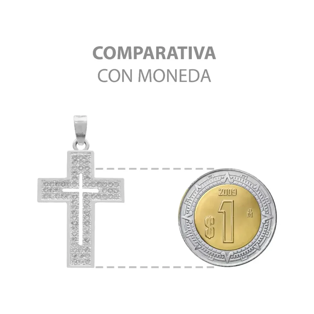 Dije Cruz Plata 925 Zirconia Brillante para Hombre - Imagen 8
