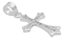 Dije Cruz Plata 925 Zirconia Transparente - Imagen 3