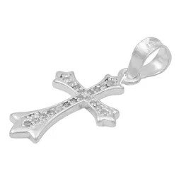 Dije Cruz Plata 925 Zirconia Transparente - Imagen 4