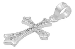 Dije Cruz Plata 925 Zirconia Transparente - Imagen 4