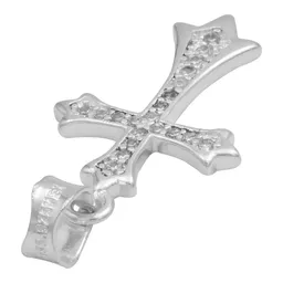 Dije Cruz Plata 925 Zirconia Transparente - Imagen 5