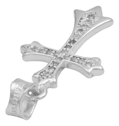 Dije Cruz Plata 925 Zirconia Transparente - Imagen 5