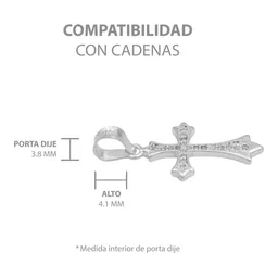 Dije Cruz Plata 925 Zirconia Transparente - Imagen 6