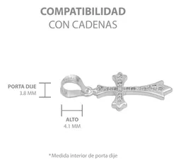 Dije Cruz Plata 925 Zirconia Transparente - Imagen 6