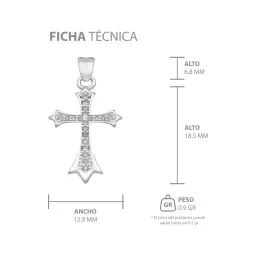 Dije Cruz Plata 925 Zirconia Transparente - Imagen 7