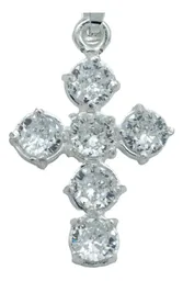 Dije Cruz Plata 925 Zirconias Blancas Diseño Católico - Imagen 2
