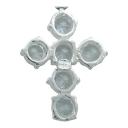Dije Cruz Plata 925 Zirconias Blancas Diseño Católico - Imagen 4